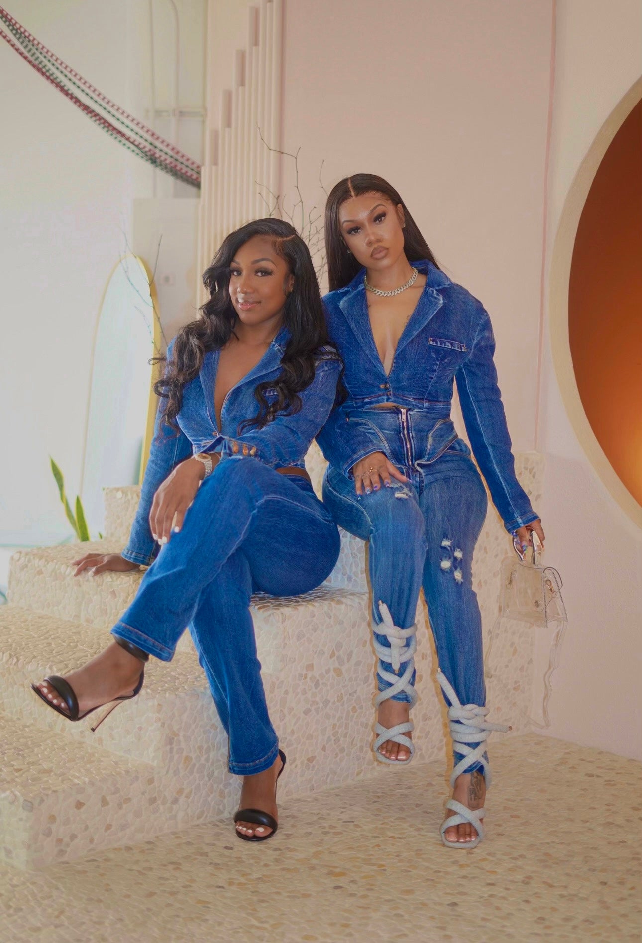 IT’S GIVING BODY DENIM PANTS SET