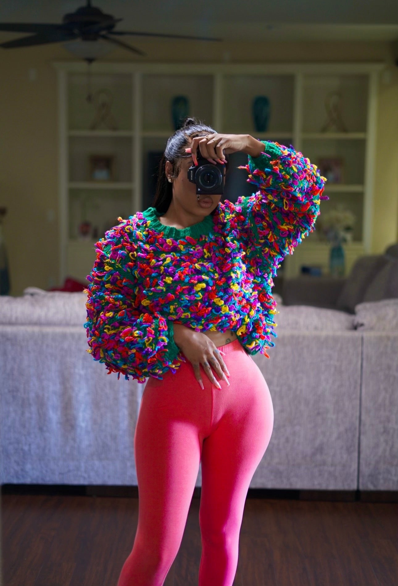 COLOR SWAGG SHAGGY KNIT SWEATER