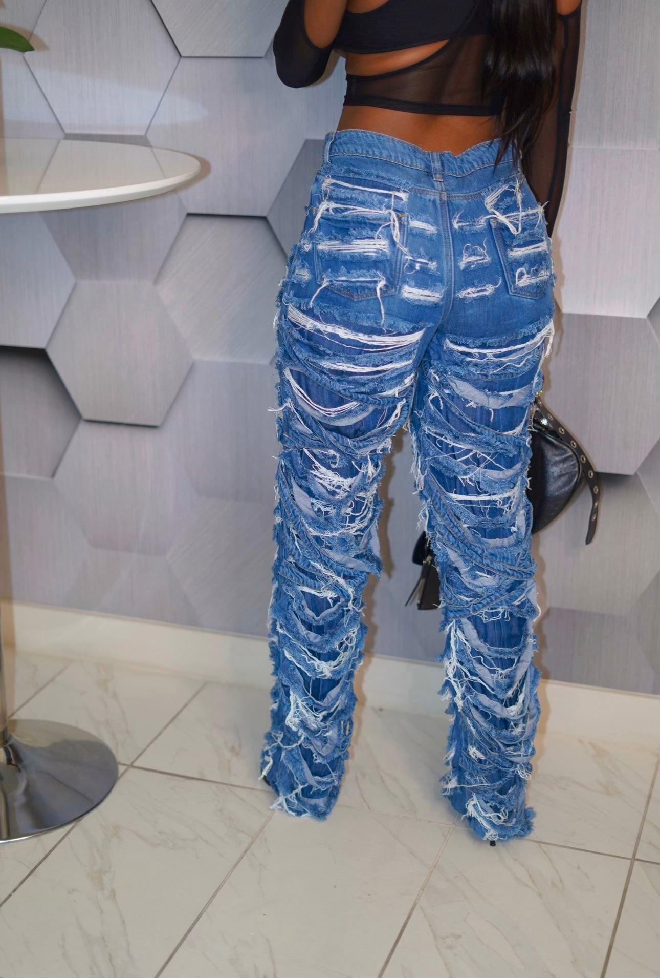 BESTFRIEND DISTRESSED DESIGNED DENIM