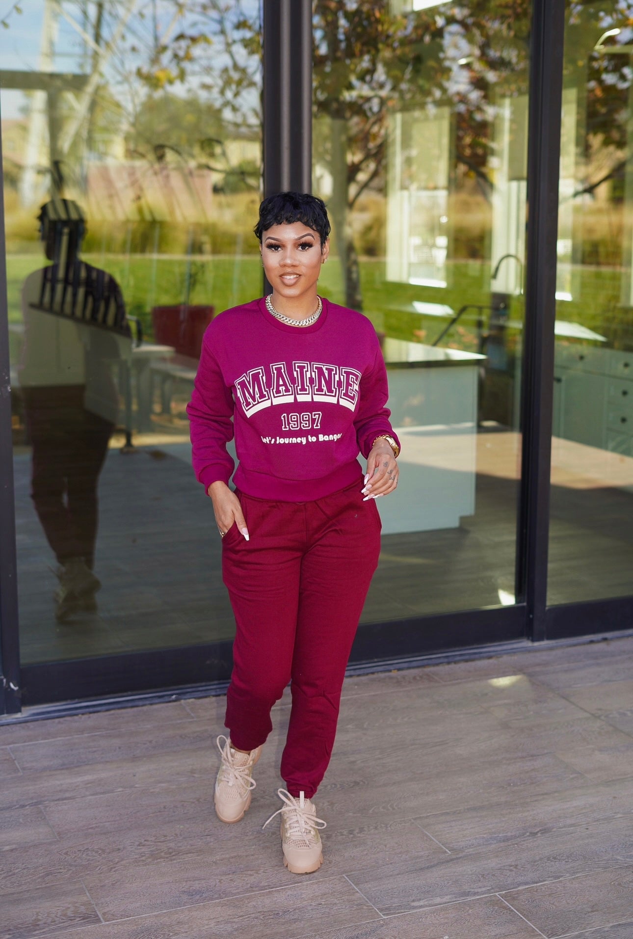 MAINE SWEATSUIT (BURGUNDY)
