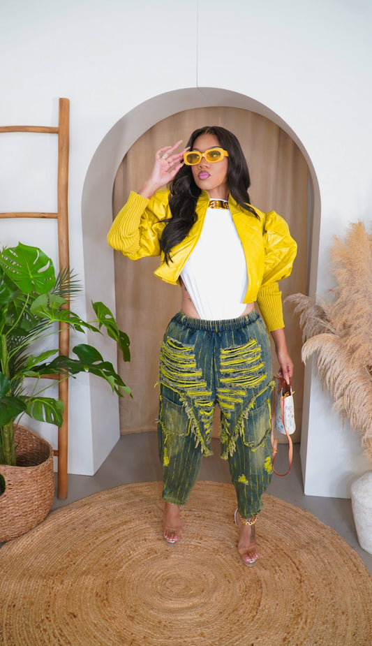 FASHIONISTA DENIM PARACHUTE PANTS