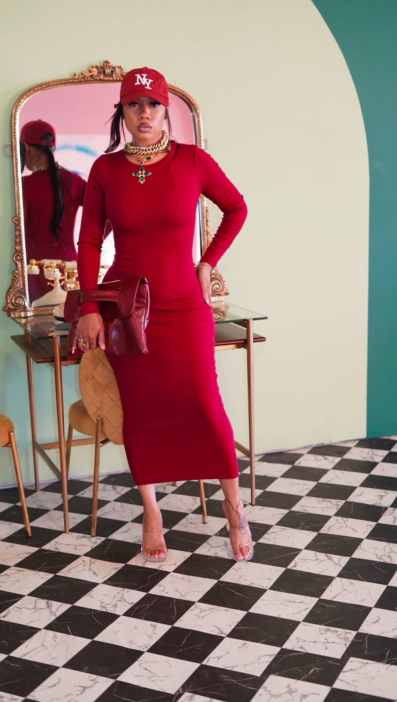 BERRY SIMPLE RIBBED DRESS